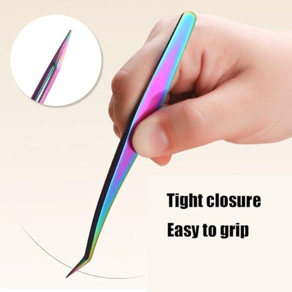 Lash Tweezers Set, 3Pcs Stainless Steel Lash Extension Tweezers 3 Styles Straigh - Picture 6 of 8